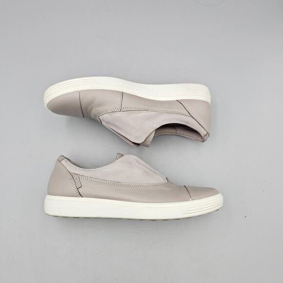 ECCO Women's Size 6 US 37 EU EUC Soft 7 Slip On 2.0 Beige Leather Sneakers Shoes - Picture 6 of 8